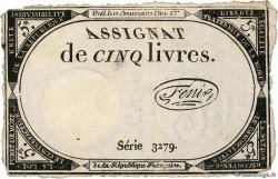 5 Livres FRANCIA  1793 Ass.46a BC+