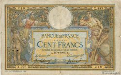 100 Francs LUC OLIVIER MERSON sans LOM FRANKREICH  1909 F.23.01 fS
