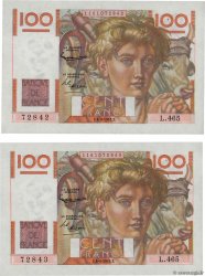 100 Francs JEUNE PAYSAN Consécutifs FRANCIA  1952 F.28.33 SPL+