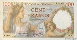 100 Francs SULLY FRANKREICH  1942 F.26.69