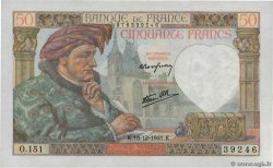 50 Francs JACQUES CŒUR FRANCE  1941 F.19.17 UNC