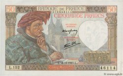 50 Francs JACQUES CŒUR FRANCE  1941 F.19.17 AU+