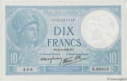 10 Francs MINERVE modifié FRANCIA  1939 F.07.02