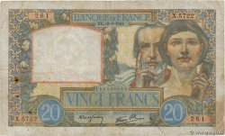 20 Francs TRAVAIL ET SCIENCE FRANCE  1941 F.12.18 TB