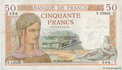 50 Francs CÉRÈS modifié FRANCIA  1940 F.18.40