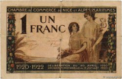 1 Franc FRANCE regionalismo e varie Nice 1920 JP.091.11 B