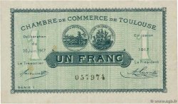 1 Franc FRANCE regionalism and miscellaneous Toulouse 1917 JP.122.27 VF
