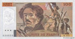 100 Francs DELACROIX imprimé en continu FRANCIA  1990 F.69bis.02a SPL+