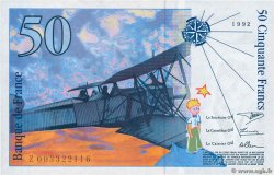 50 Francs SAINT-EXUPÉRY FRANCE  1992 F.72.01b SPL+
