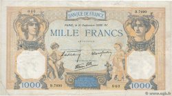 1000 Francs CÉRÈS ET MERCURE type modifié FRANCIA  1939 F.38.37 MB
