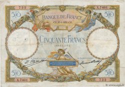 50 Francs LUC OLIVIER MERSON type modifié FRANCIA  1931 F.16.02 BC