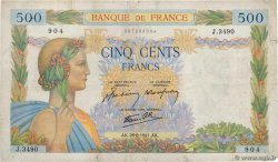 500 Francs LA PAIX FRANCE  1941 F.32.21 TB