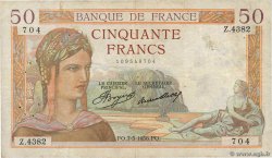 50 Francs CÉRÈS FRANKREICH  1936 F.17.25