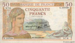 50 Francs CÉRÈS modifié FRANKREICH  1939 F.18.29
