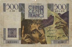 500 Francs CHATEAUBRIAND FRANCE  1945 F.34.03 B+