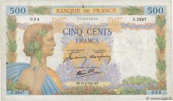 500 Francs LA PAIX FRANCIA  1941 F.32.17 BC