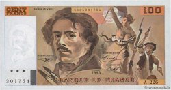 100 Francs DELACROIX imprimé en continu FRANKREICH  1993 F.69bis.08 fST