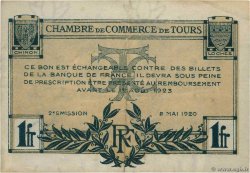 1 Franc FRANCE regionalism and miscellaneous Tours 1920 JP.123.04 F+