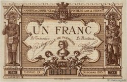 1 Franc FRANCE Regionalismus und verschiedenen Poitiers 1915 JP.101.06