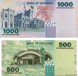 500 et 1000 Shilingi TANZANIA  2003 P.35 et P.36b UNC