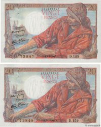 20 Francs PÊCHEUR Consécutifs FRANCE  1947 F.13.11 pr.SPL
