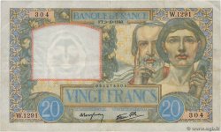 20 Francs TRAVAIL ET SCIENCE FRANCE  1940 F.12.08 VF