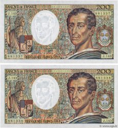 200 Francs MONTESQUIEU Consécutifs FRANCIA  1992 F.70.12c