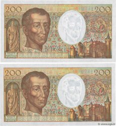 200 Francs MONTESQUIEU Consécutifs FRANCE  1992 F.70.12c XF+