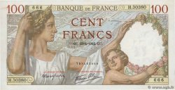 100 Francs SULLY FRANCE  1942 F.26.70 SPL