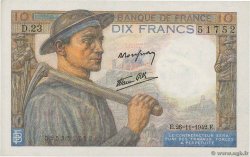 10 Francs MINEUR FRANCE  1942 F.08.06