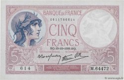 5 Francs FEMME CASQUÉE modifié FRANKREICH  1939 F.04.12 VZ+