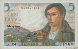 5 Francs BERGER FRANCIA  1943 F.05.05 MBC+