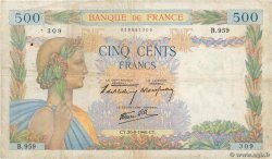 500 Francs LA PAIX FRANKREICH  1940 F.32.06 S