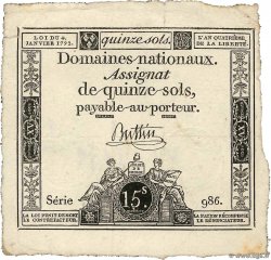 15 Sols FRANCIA  1792 Ass.24a q.BB