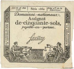 50 Sols variété FRANCE  1793 Ass.42b