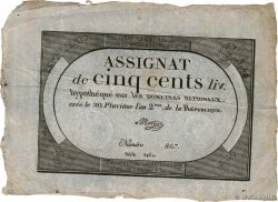 500 Livres FRANKREICH  1794 Ass.47a