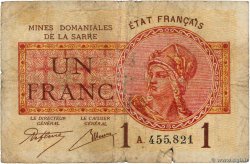 1 Franc MINES DOMANIALES DE LA SARRE FRANKREICH  1919 VF.51.01