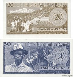 20 et 50 Francs Lot RWANDA  1976 P.06e et P.07c SPL