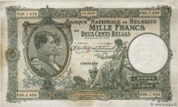 1000 Francs - 200 Belgas BELGIEN  1937 P.104