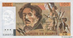 100 Francs DELACROIX modifié FRANCE  1982 F.69.06 pr.SUP