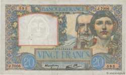 20 Francs TRAVAIL ET SCIENCE FRANCE  1941 F.12.20 pr.TTB