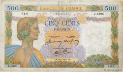 500 Francs LA PAIX FRANCE  1942 F.32.37 TB
