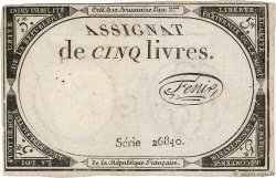 5 Livres FRANCE  1793 Ass.46a