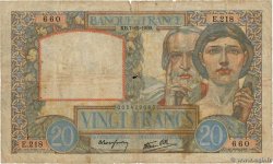 20 Francs TRAVAIL ET SCIENCE FRANCIA  1939 F.12.01 RC