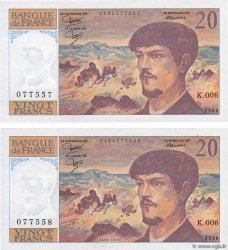 20 Francs DEBUSSY Consécutifs FRANKREICH  1980 F.66.01