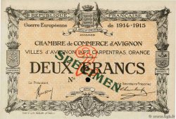 2 Francs Spécimen FRANCE Regionalismus und verschiedenen Avignon 1915 JP.018.12 VZ+