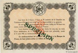 2 Francs Spécimen FRANCE regionalism and miscellaneous Avignon 1915 JP.018.12 XF+