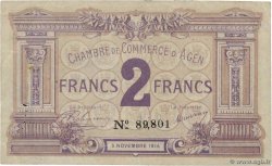 2 Francs FRANCE régionalisme et divers Agen 1914 JP.002.05
