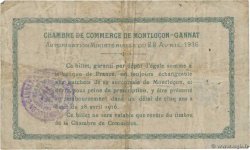 2 Francs FRANCE regionalismo y varios Montluçon, Gannat 1916 JP.084.26 BC