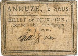 2 Sous FRANCE regionalism and miscellaneous Anduze 1792 Kc.30.015